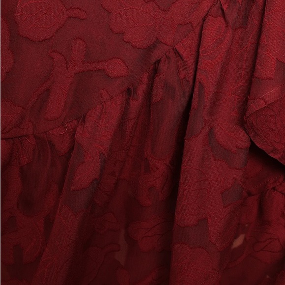 Lulus Burgundy Wrap Dress Size Large - Picture 4 of 4